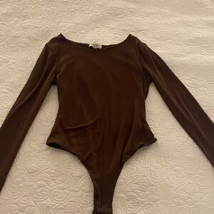 Brown Long Sleeve Bodysuit